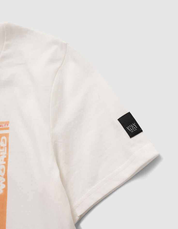 T-shirt blanc bio visuel skateur gar&ccedil;on-4