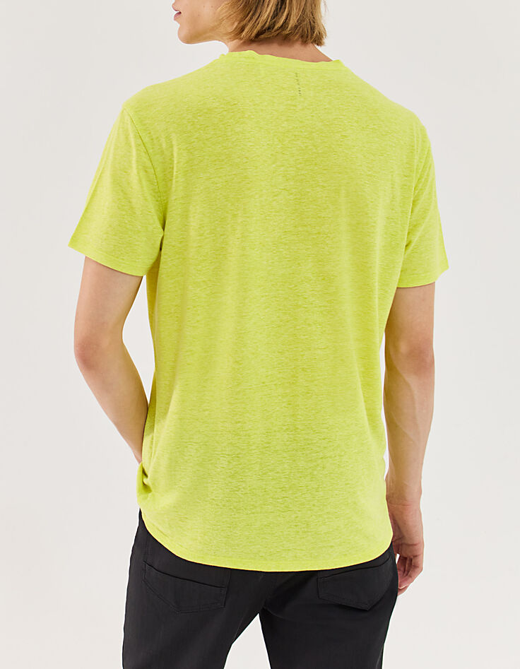 DRY FAST Herren-T-Shirt aus Leinen in Neongelb-3