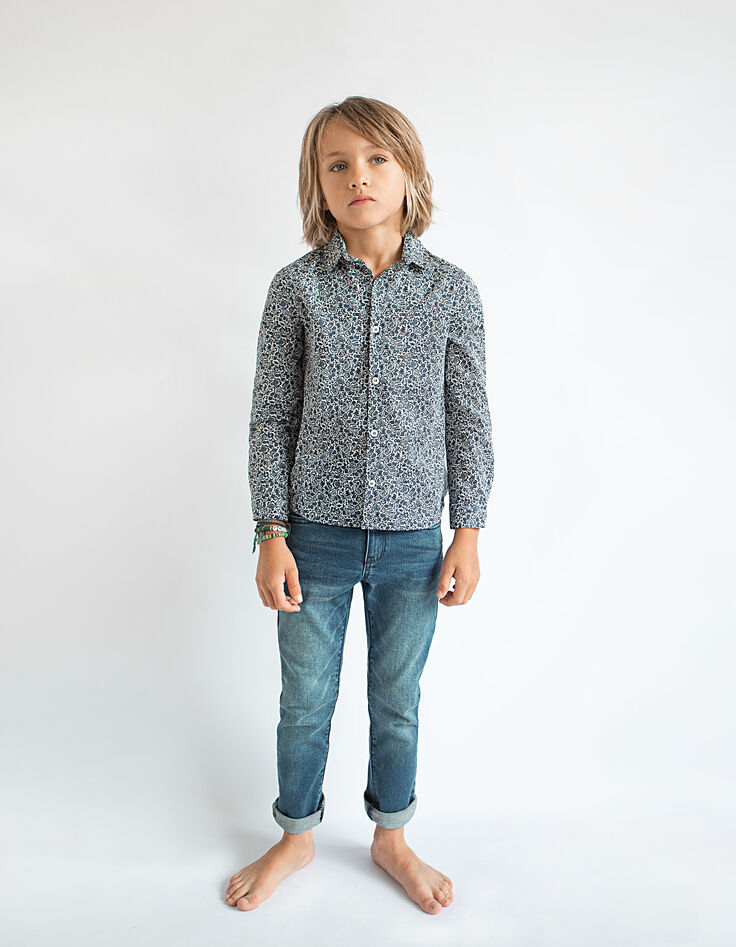 Vaquero slim medium blue algod&oacute;n bio con cintur&oacute;n ni&ntilde;o -7