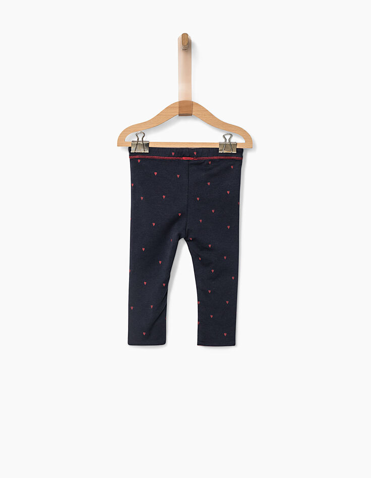 Leggings réversible marine et rouge bébé fille-4 Leggings réversible marine et rouge bébé fille-4