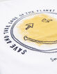 Wit T-shirt biokatoen print en borduursel SMILEYWORLD jongens-6
