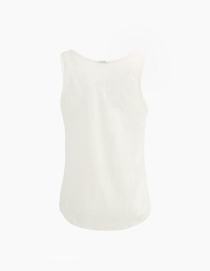 Women’s off-white linen vest top-2 Women’s off-white linen vest top-2