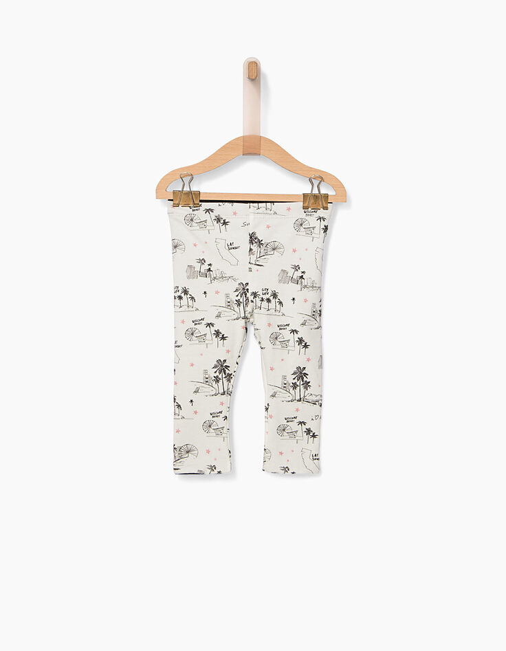 Leggings réversible gris et blanc bébé fille-3 Leggings réversible gris et blanc bébé fille-3