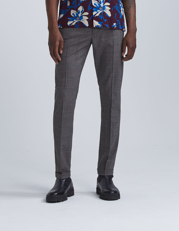 Men’s grey Prince of Wales motif TRAVEL SUIT joggers-2