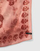 Women’s pink skull motif tie-dye scarf-4