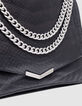Sac THE 1. noir cuir embossé effet python Taille XL Femme-4