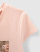 Rosa Mädchen-T-Shirt mit Pflanzenprint-4