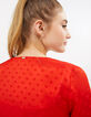 I.Code flame satin polka dot Jacquard blouse -3