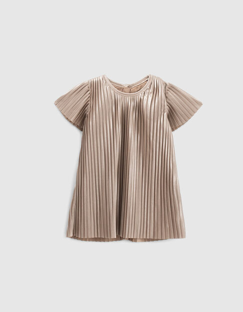 Vestido ceremonia beige claro encaje bebé niña