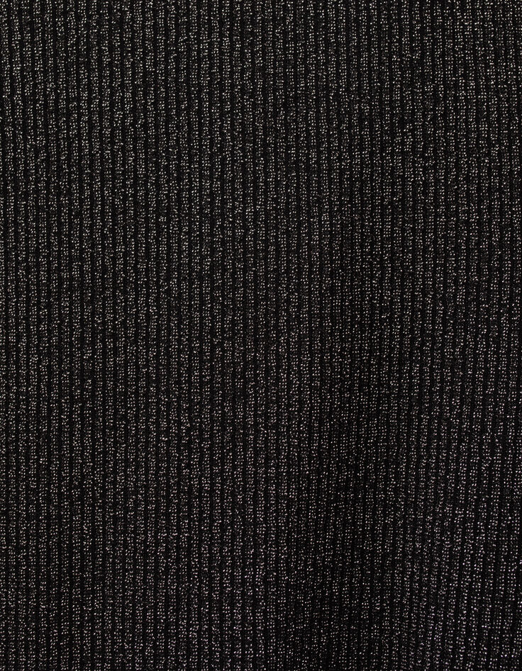 Langer, schwarzer M&auml;dchenrippoverall mit Glitzer-5