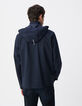 Marineblauwe parka WATERPROOF nylon Heren-3