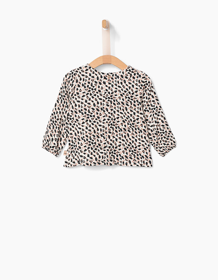 Blouse rose à imprimé animalier bébé fille-2