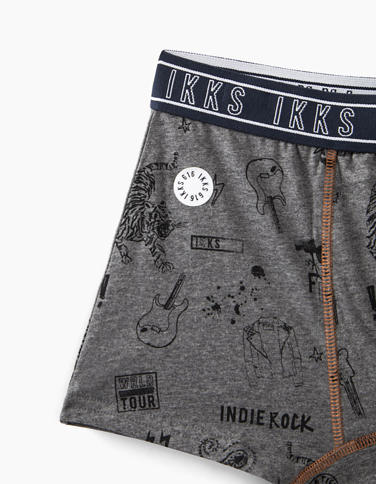 Bóxers liso y granito jaspeado estampado niño -6