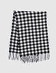 Echarpe noire motif carreaux blancs fille -2