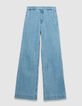Women’s blue high-waist wide-leg jeans-5
