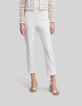 Women's white suit trousers with microbeading-2