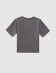 Grijs T-shirt biokatoen korte mouwen voor meisjes-7