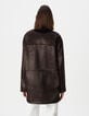 Manteau marron effet poulain Femme-3