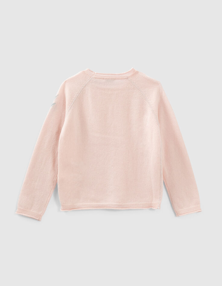 Rosa M&auml;dchenstrickpullover aus Wolle und Kaschmir-3