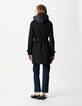 Zwarte trenchcoat voor Dames met afneembare nylon capuchon-2