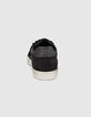 Schwarze Mädchen-Sneakers aus Veloursleder mit Nieten-3