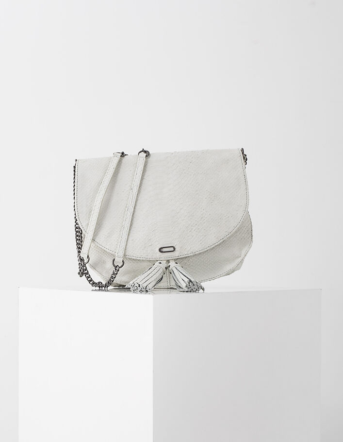 Damentasche mit Pythonhautoptik, The Plum, Weiß - IKKS