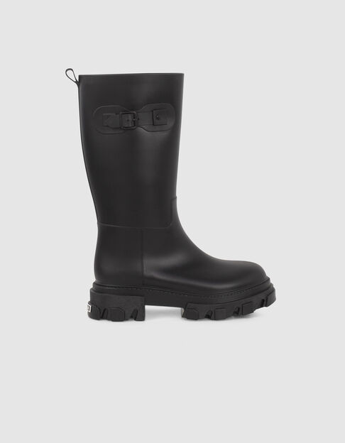 Bottes de pluie noires crantées Femme - IKKS