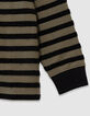 Polo manches longues kaki rayures velours noires garçon-7