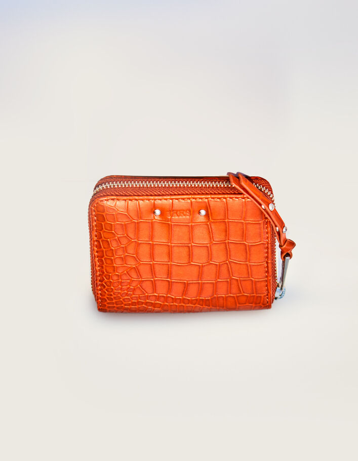 Portefeuille 1440 mini Compagnon oranje reliëfleer Dames-7