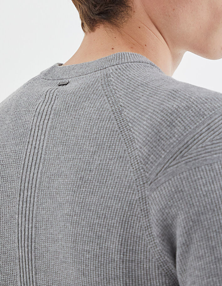 Men’s grey marl 3D knit sweater - IKKS