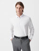 Camisa SLIM blanca con línea negra BasIKKS Hombre-1