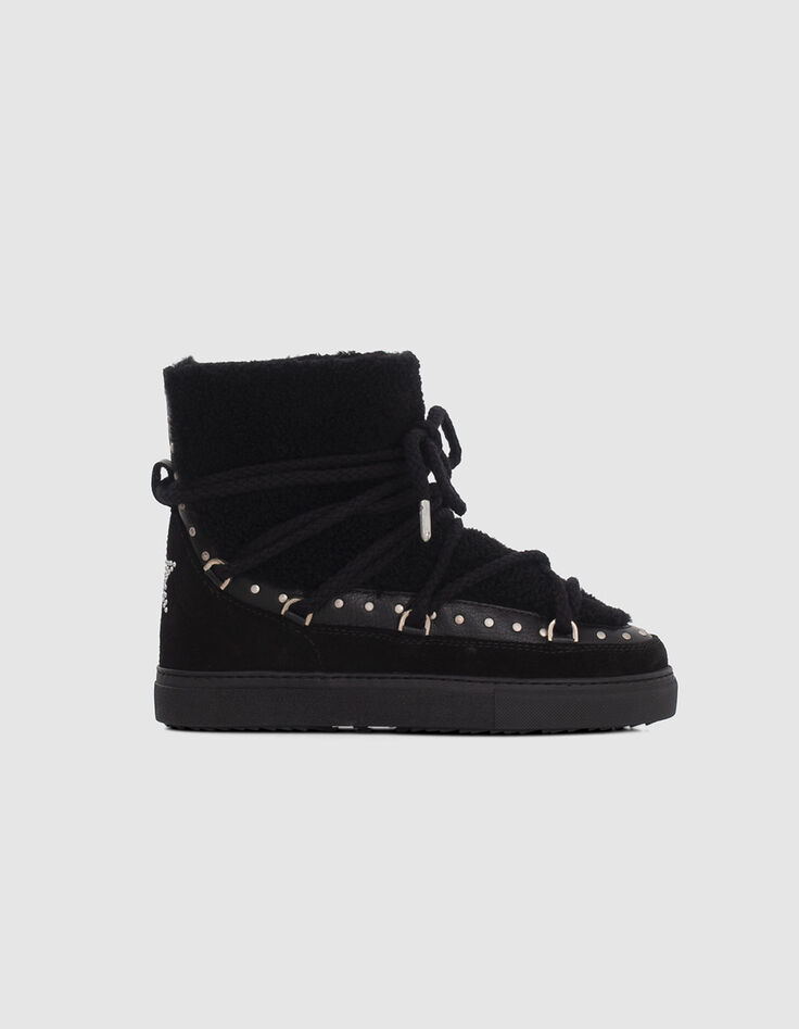 Women’s black INUIKII x IKKS suede fleece-lined boots-1