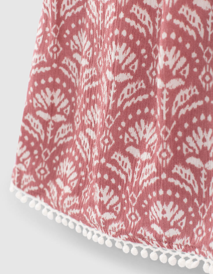 Oudroze short Ecovero® batikprint meisjes-4 Oudroze short Ecovero® batikprint meisjes-4