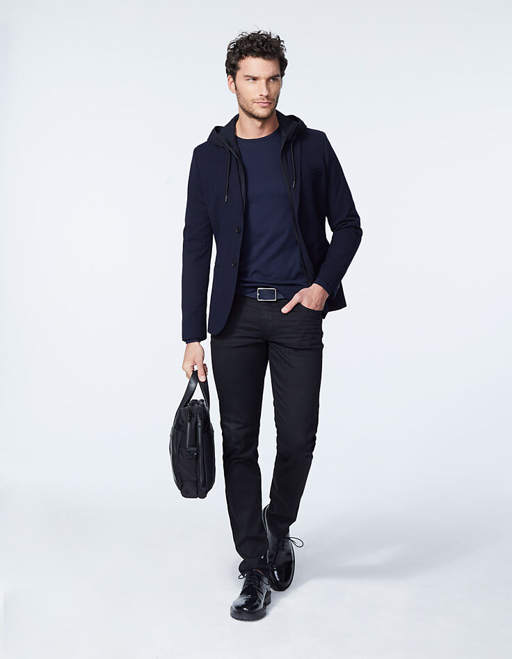Veste marine avec parmenture à capuche WATER REPELLENT Homme-6