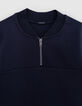Sudadera azul marino con cuello de peluche para niño-2