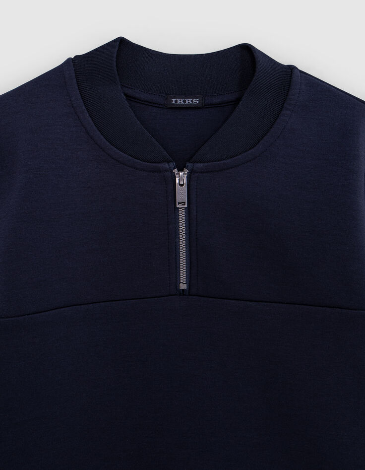 Sudadera azul marino con cuello de peluche para niño-2