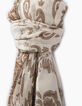 Pañuelo jacquard floral bordes flecos mujer-3