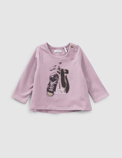 Baby girls’ violet shoes image T-shirt - IKKS
