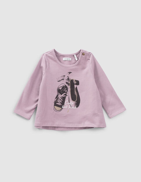Baby girls’ violet shoes image T-shirt - IKKS