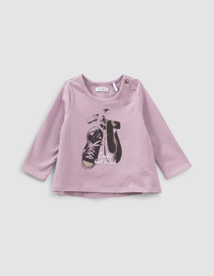 Baby girls’ violet shoes image T-shirt-1