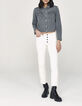 Women’s grey denim jacket embroidered on back-7