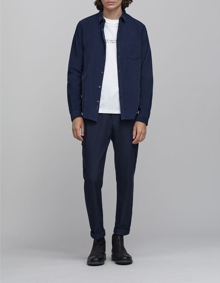 Herenhemd indigo fluweel milleraies-1