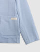 Veste de costume bleu maille chinée garçon-5