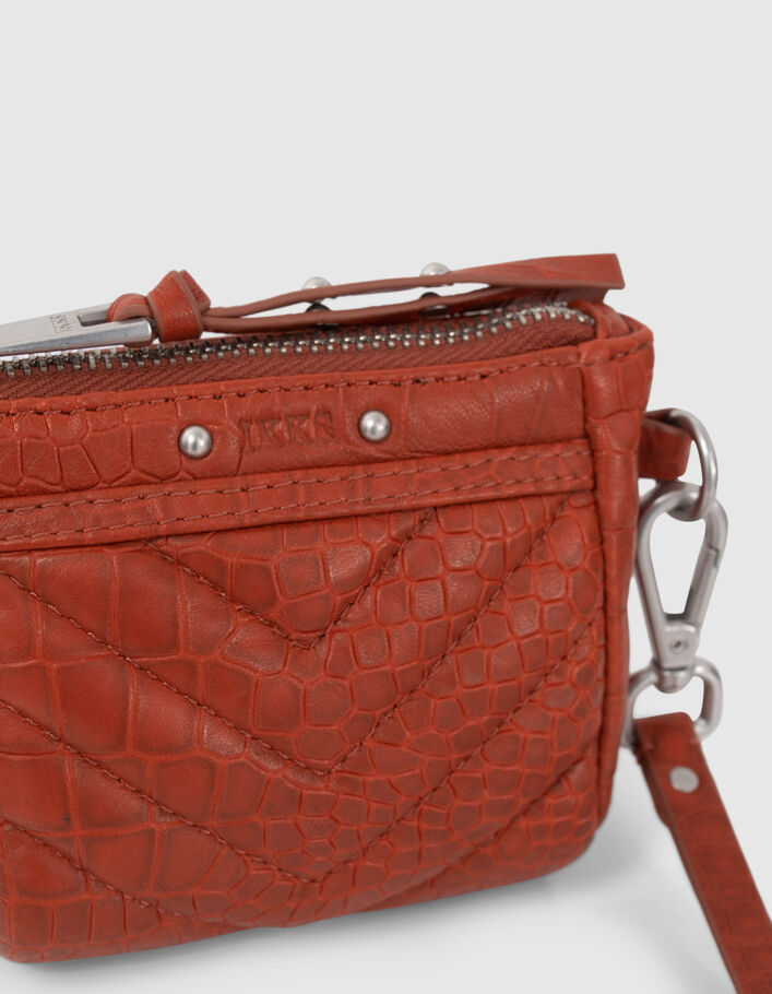 Women’s orange croc-embossed leather 1440 Toy mini case-4