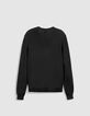 Pull noir col rond tricot 100% laine Homme-6