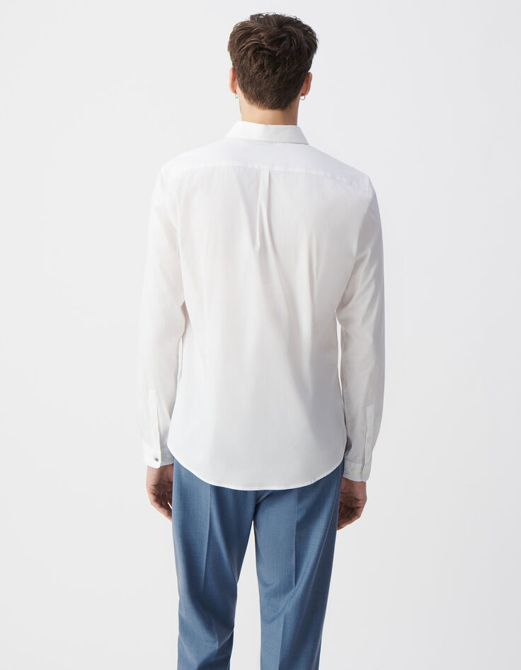 Chemise SLIM blanche en popeline Homme-3