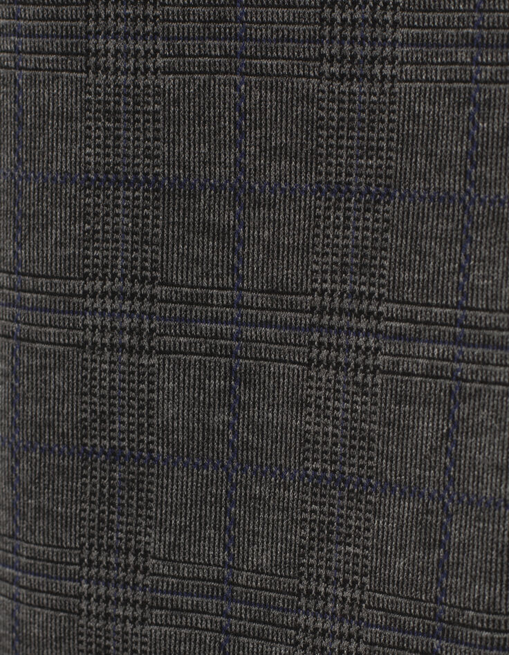Pantalon gris chin&eacute; maille motif carreaux gar&ccedil;on-2