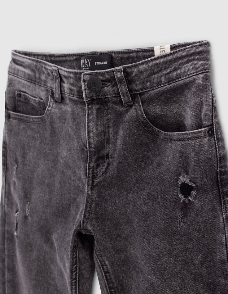 Medium Grey Relaxed-Jungenjeans mit Used-Optik -2