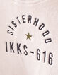 Sandfarben meliertes M&auml;dchen-Sweatshirt mit Message-4