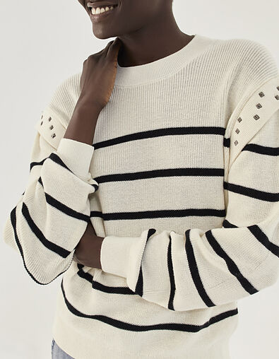 Women’s sailor sweater with studded epaulets - IKKS